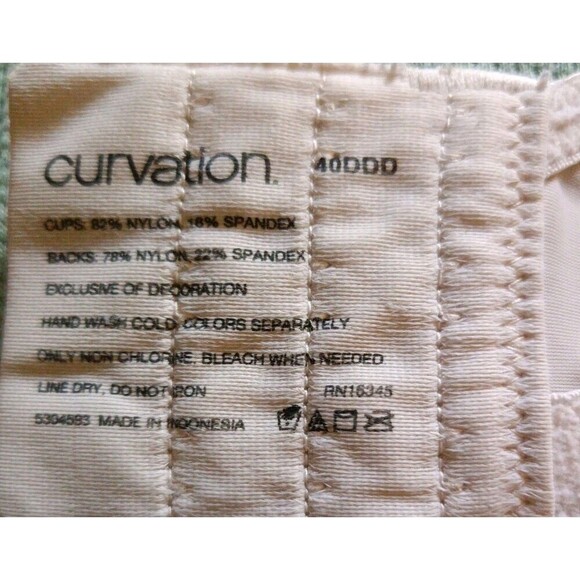 Curvation Women Minimizer Bra Size 40DDD Gray Stretch Lace Unlined Underwire - Picture 4 of 6